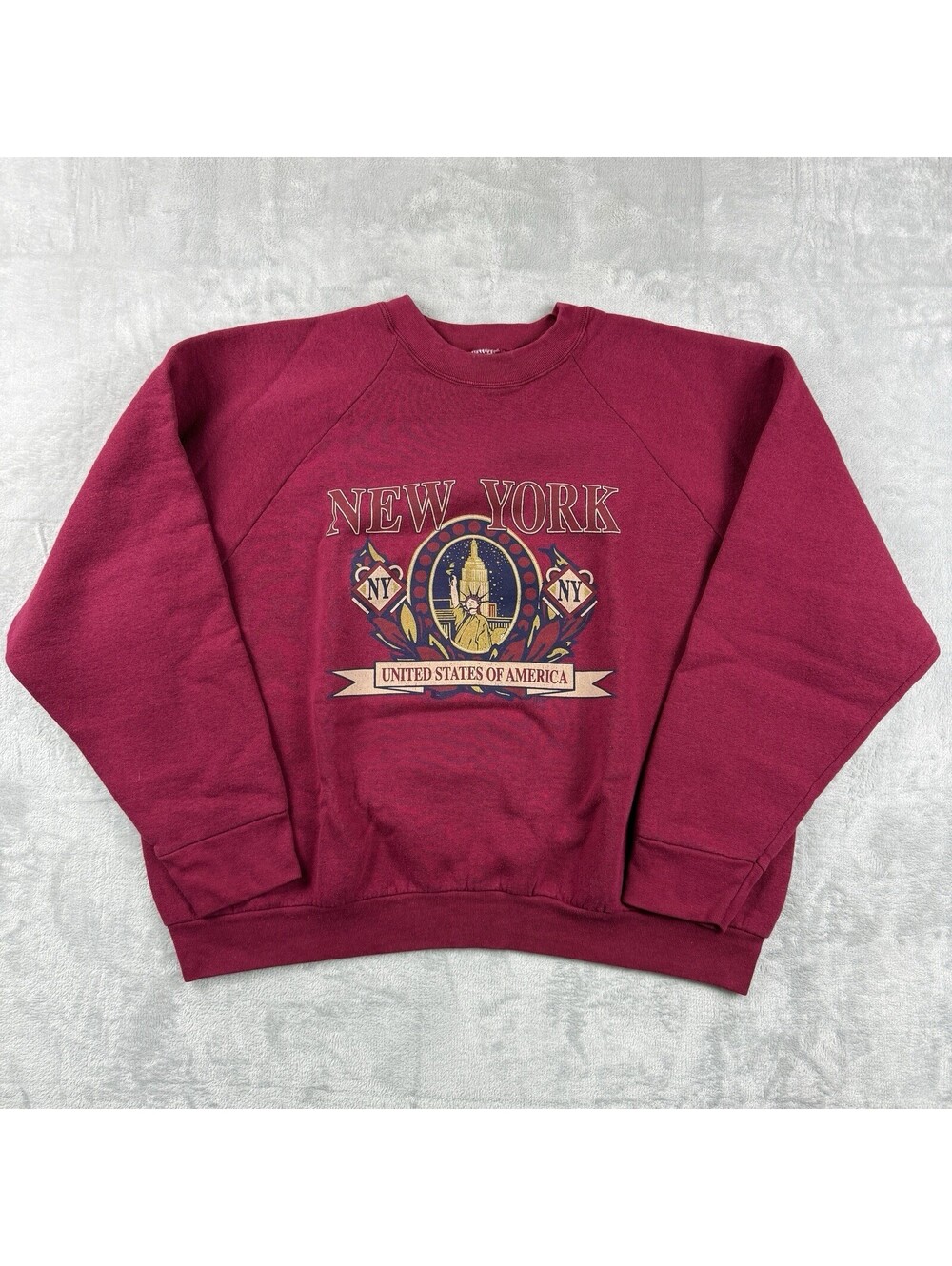 Vintage New York City Men’s XXL Burgundy Graphic Crewneck Souvenir Sweatshirt